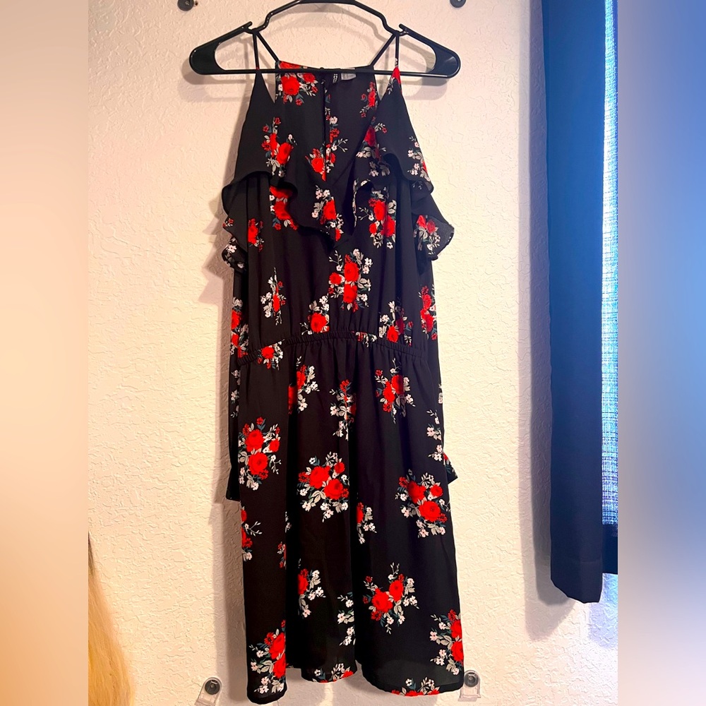 H&M off the shoulder long sleeve floral printed dress